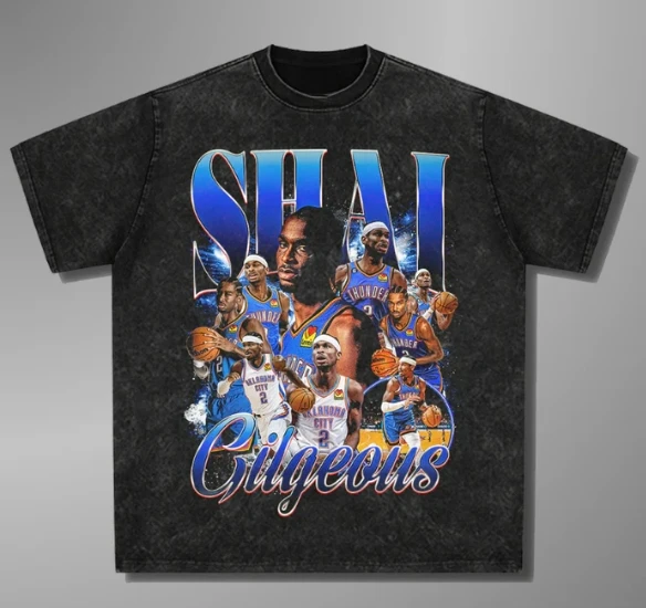 

Summer Classic Retro Washed Crew Neck T-shirt Y2kNBA Star Lithographic Print T-shirt Large Size Men's and Women's Top T-shirt