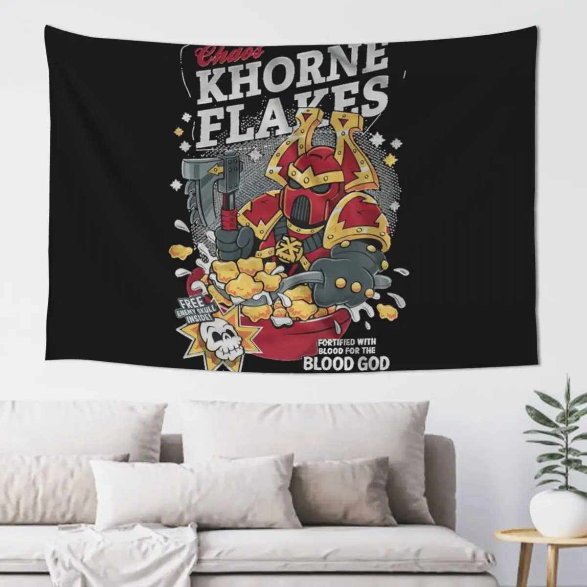 

Chaos khorne flakes Fortified with blood for the blood god Classic Tapestry Bedroom Decorations House Decor Tapestry