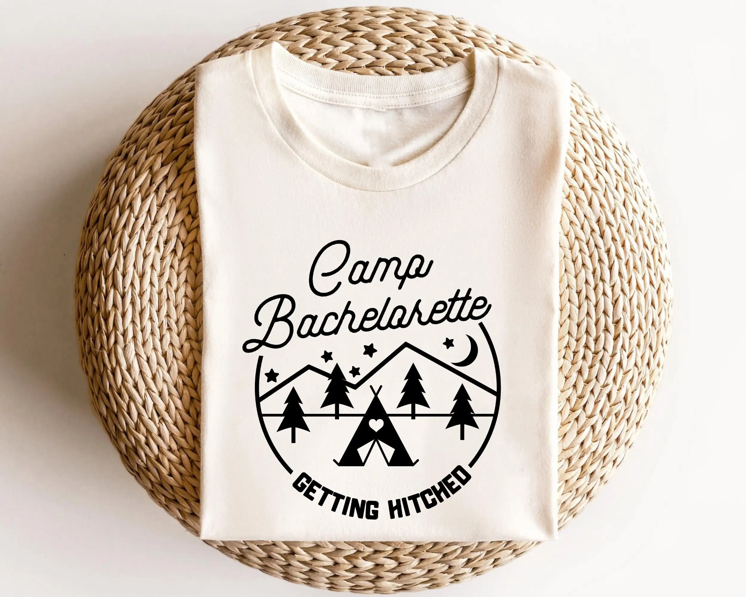 Camping Bachelorette T Shirt Camp Getting Lit Hitched