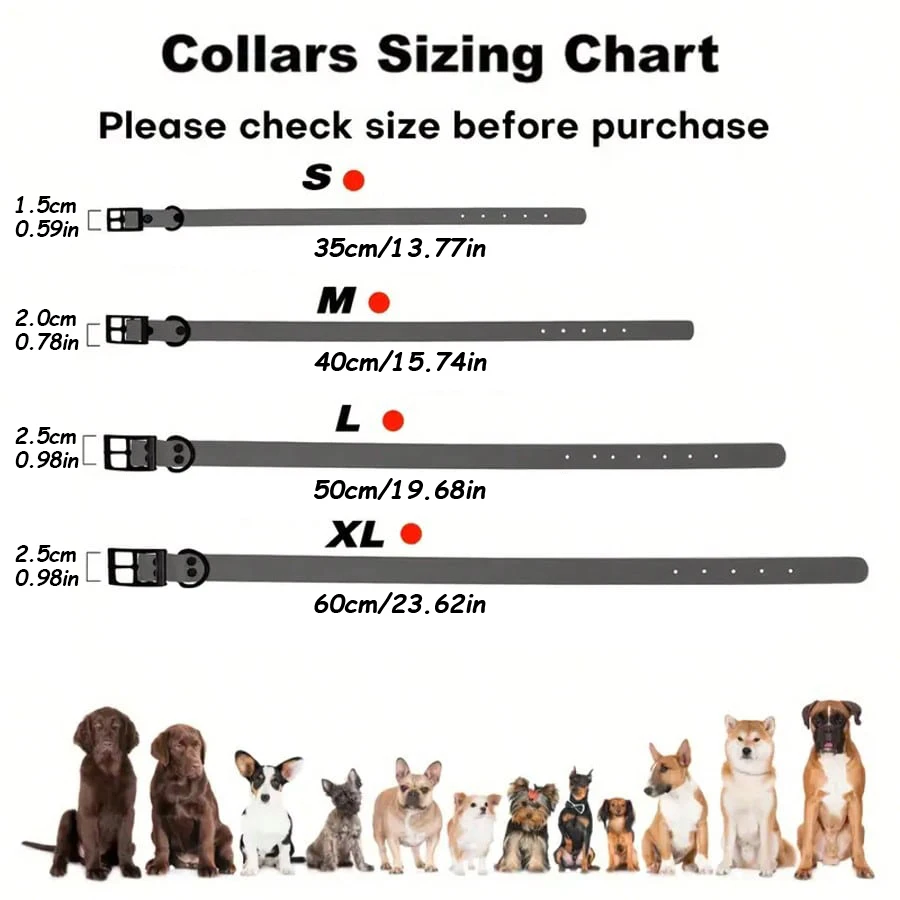 Wasserdichtes PVC-Hundehalsband, Verstellbares Geruchsneutrales Haustierhalsband, Leicht zu Reinigendes Langlebiges Robustes Halsband für Kleine Mittlere und Große Hunde – Detail 4