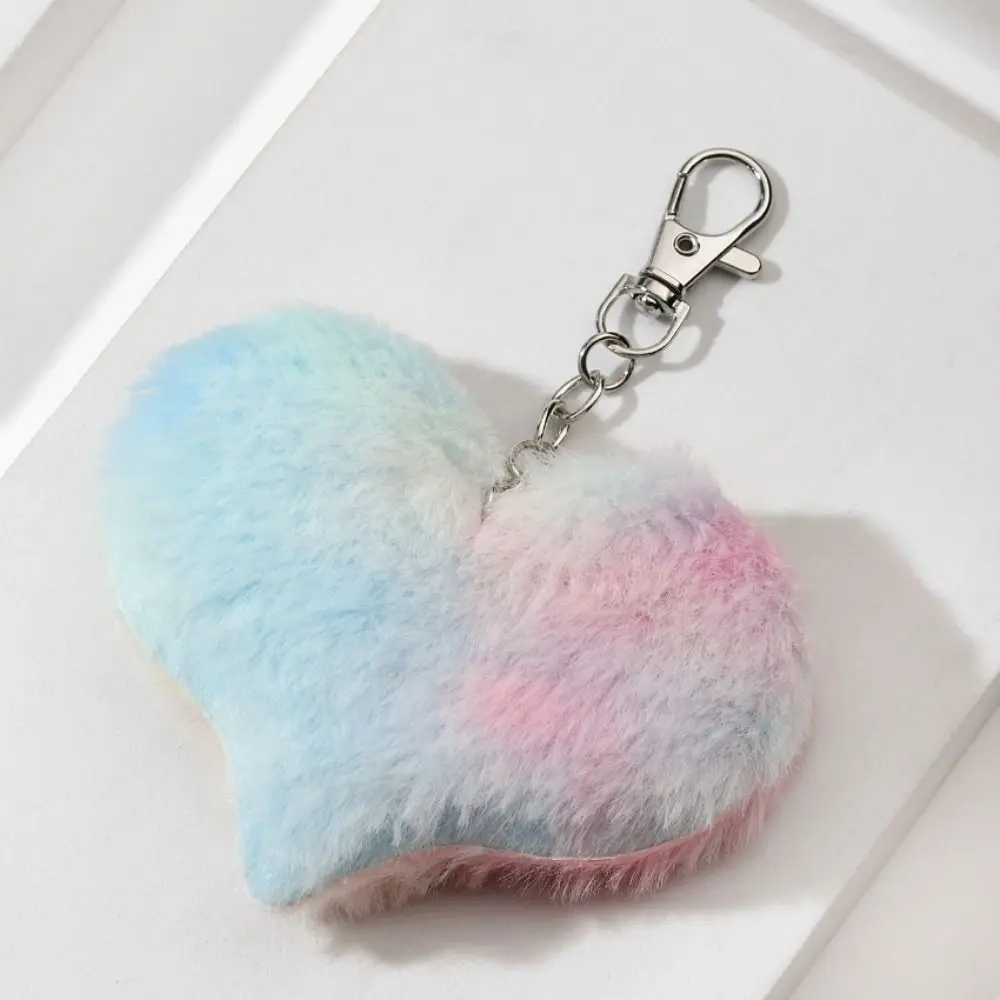 Fashion Plush Peach Heart Star Pendant Colorful Cartoon Cat Bag Pendant Hanging Decoration Backpack Key Chain Woman