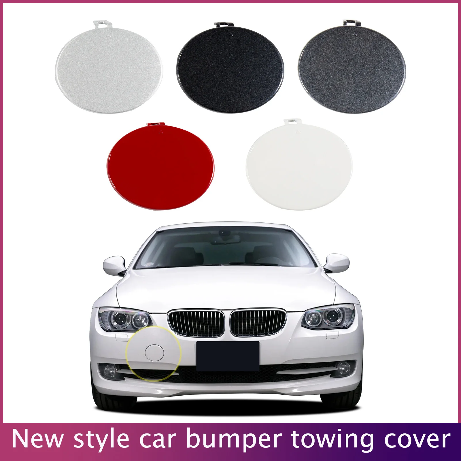 

Front Bumper Tow Hook Cap Towing Eye Cover For BMW 3 Series 2door E92 318d 320i 2010 2011-2013 51117256104 Trailer Cover Cap