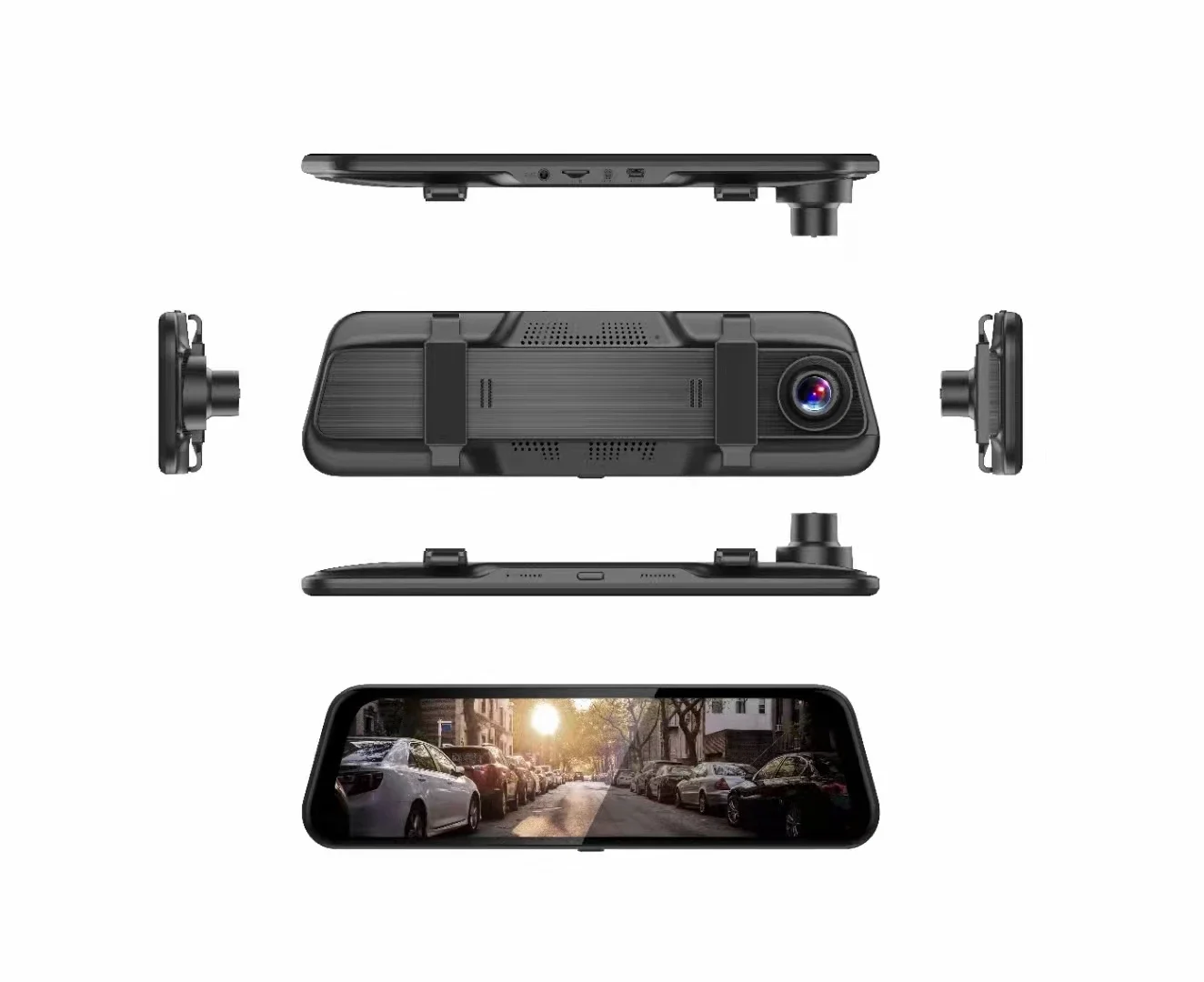 9.66 inch hd dual cameras vehicle driving recorder mobile car dvr rearview mirror dvr wifi vantruecar camera dual dash cam