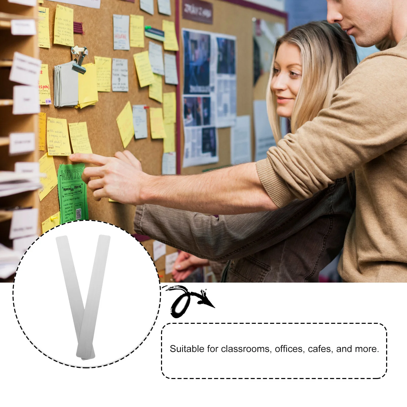 

5pcs 5 PCS Magnet Bulletin Board for Wall Blackboard Metal Strips Memo Non Magnetic Fridge