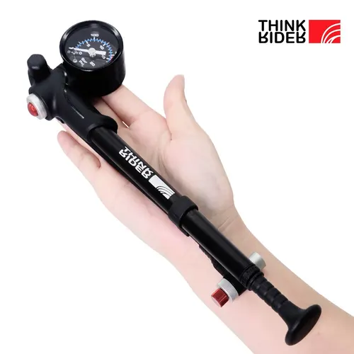 ThinkRider-bomba de aire portátil de alta presión para bicicleta, manómetro para horquilla y suspensión trasera, amortiguador de montaña, 300psi