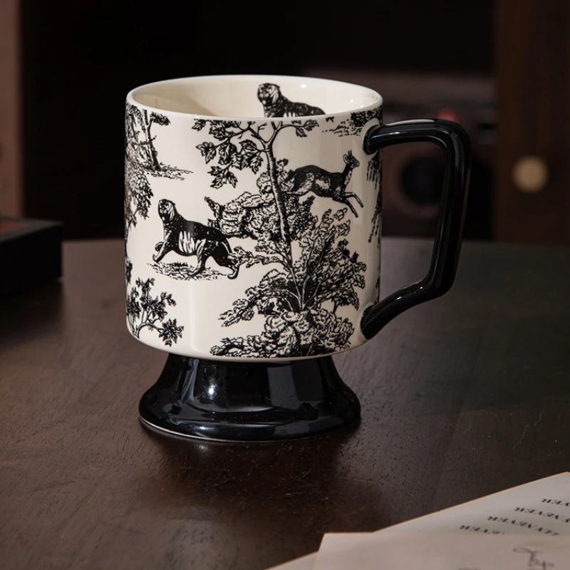 Modern Ceramic Cup, High Foot and Large Capacity, Restaurant, Home Kitchen, Coffee, Milk Cup, Gift New Product