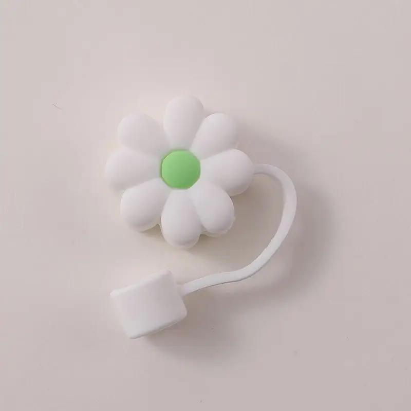 1PC Silicone Begonia Flower Straw Cover Cap Straw Tips Drinking Dust Cap Splash Proof Plugs Cover 10mm Straw Sealing Tool