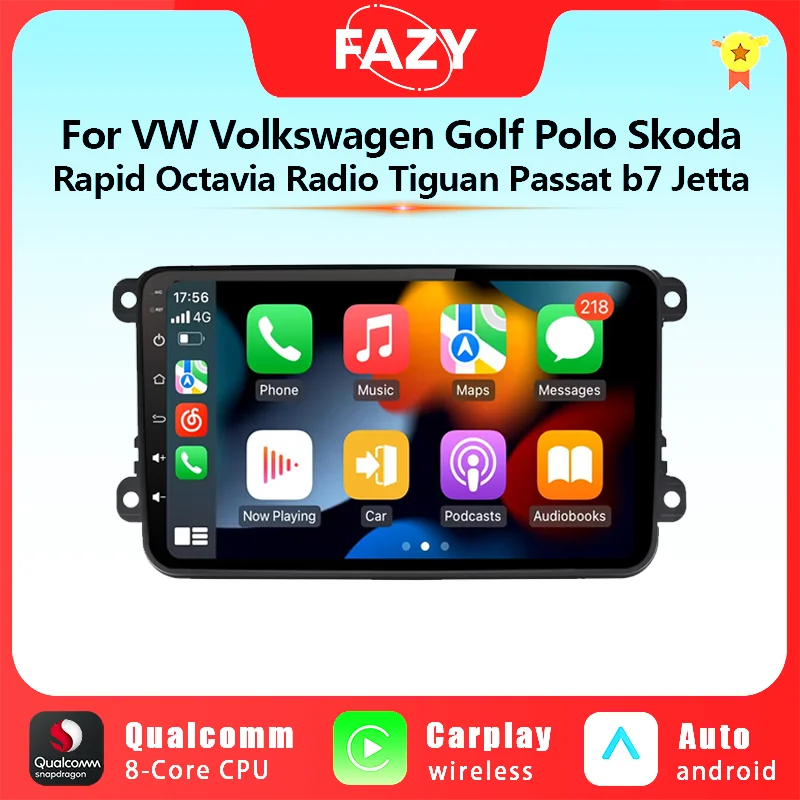 Android 11 For VW Volkswagen Golf Polo Skoda Rapid Octavia Radio Tiguan Passat b7 Jetta 2 Din Auto Carplay GPS Radio