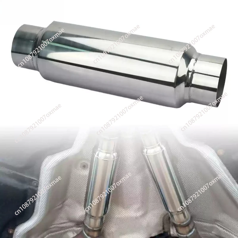 Universal Car Exhaust Muffler Resonator  Stainless Steel Muffler Tip Exhaust Tail Tube  51MM 57MM 63MM 76MM