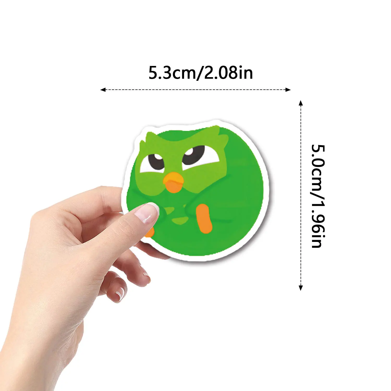 10/55PCS  Duolingo Stickers Learning Software Green Bird Cartoon Decals DIY Notebook Phone Stationery Fridge Decoration Toys