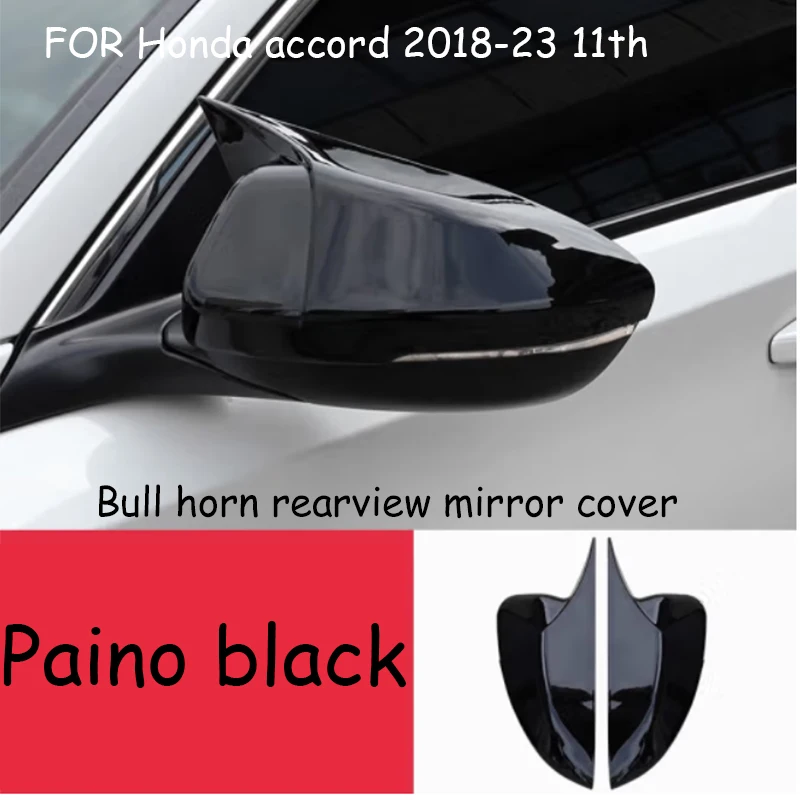 For Honda Accord 11th 2018-23 Carbon fiber/piano black/Electroplated silver ABS Rearview mirror cover Cars accessories