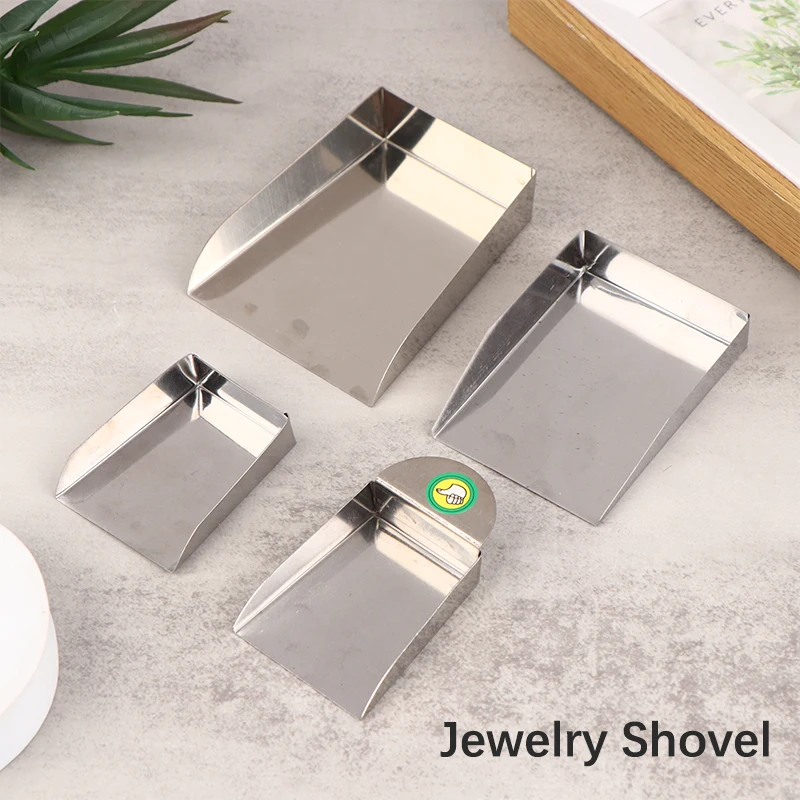 Sieraden Schep Sieraden Primeur Voor Parels Edelstenen Diamant Kralen Schepje Staal Otoliet Shovel Gereedschap Met Plaat Handvat Sieraden Gereedschap