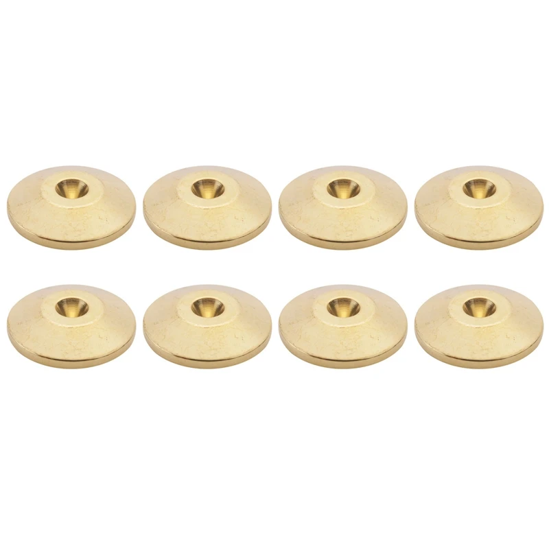 8 Pcs Universal Copper Speaker Spikes Pads Speaker Shock Base Pad Isolation Stand Feet Cone Base Mats Floor 25 X 4Mm