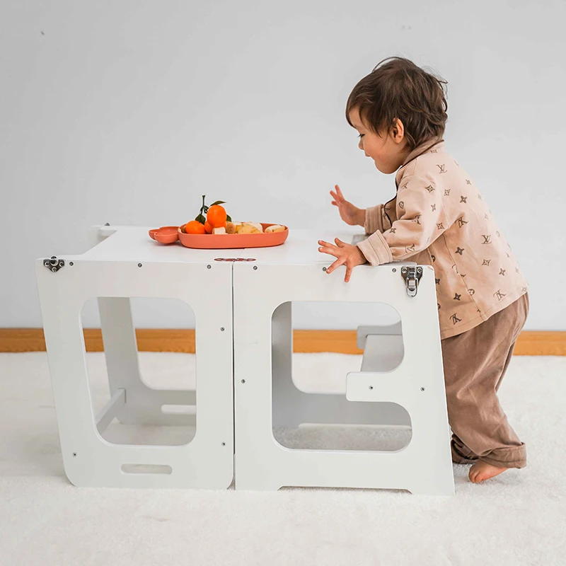 XIHATOY-Marchepied de cuisine pour enfants, alimentation de bébé, chaise haute pour tout-petits, tour d'apprentissage pliable en bois avec tableau noir