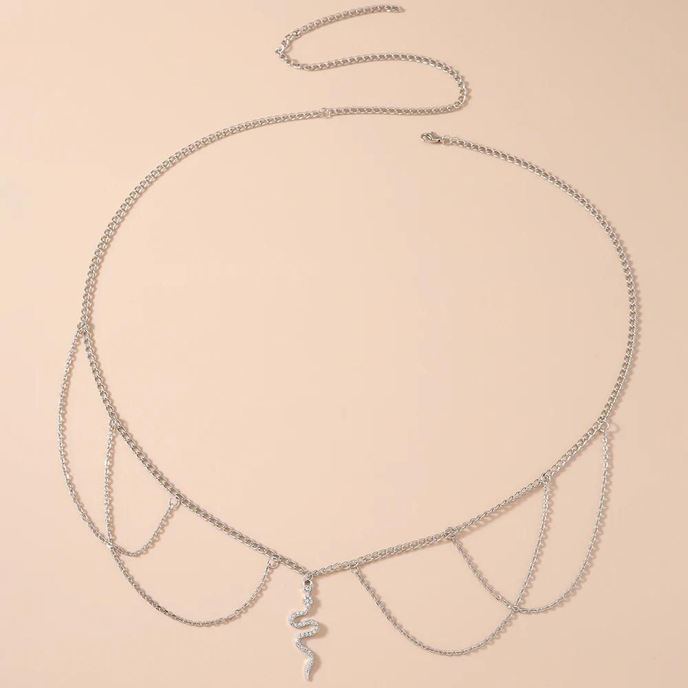 Aihua Bohemia Gothic Kristall-Schlangen-Taillenkette Bauchketten Sommer Strand Sexy Körperschmuck für Frauen Mädchen Party-Schmuck – Detail 6