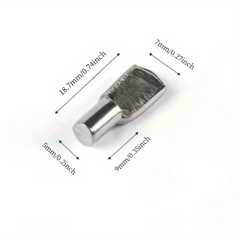 20/50Pcs Shelf Pins Pegs, 5mm Spoon Shape Nickel Plated Shelf Support Pegs, Bookshelf Pegs For Shelves