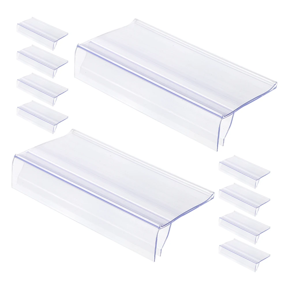 

20pcs Clear Plastic Price Tag Holders Transparent Card Slot Shelf Labels Supermarket Pharmacy Display Signs Easy Slide Wire