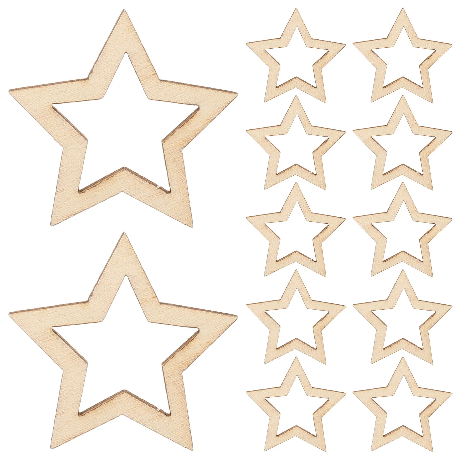 

30 шт. неокрашенных деревянных заготовок в форме звезд, 1,57 дюйма, пустые деревянные звезды-срезы для поделок, рождественских вечеринок, настенного декора, домашнего декора