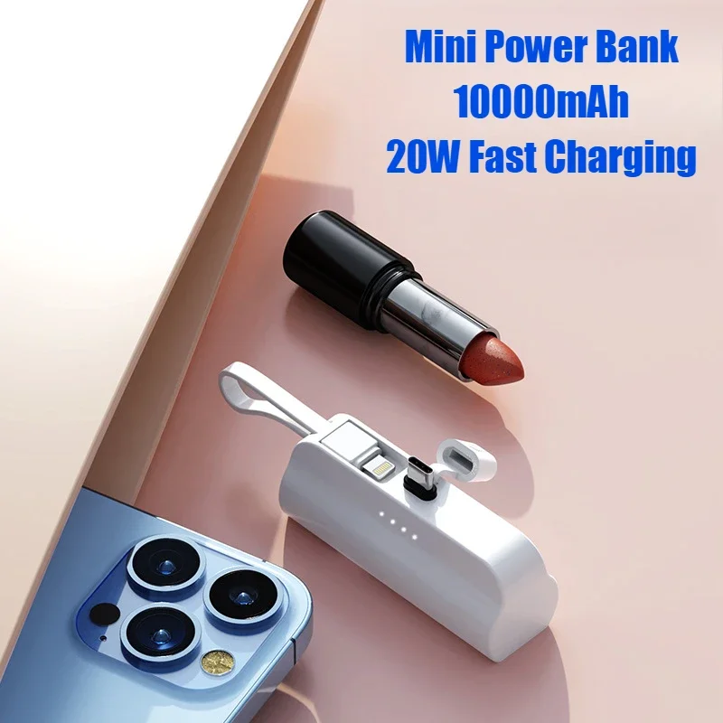 

2026 New Portable Power Bank Two-in-one Fast Charging Comes with Cables External Battery Charger Cases for iphone Samsung Xiaomi