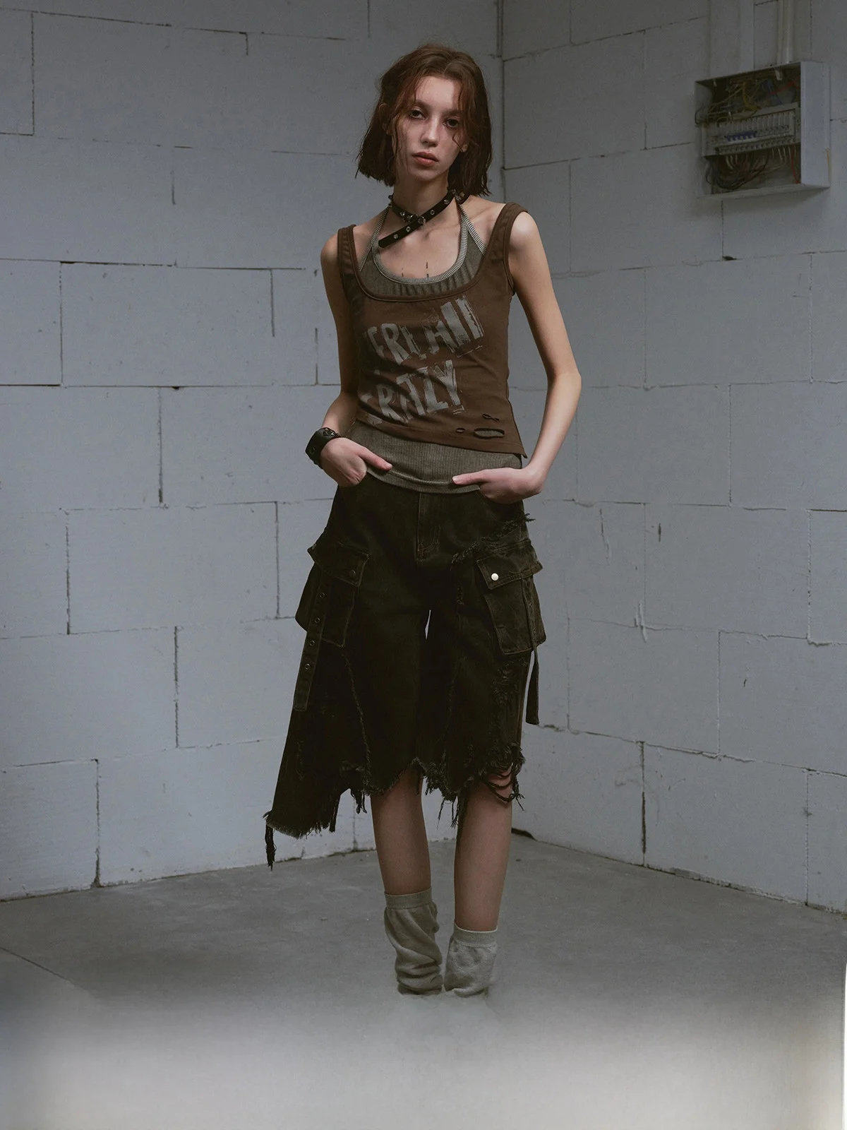 

Джинсы CestNous Lost Road unge Sle свободного кроя, укороченные, с высокой талией, из хлопка, весна-лето, черные