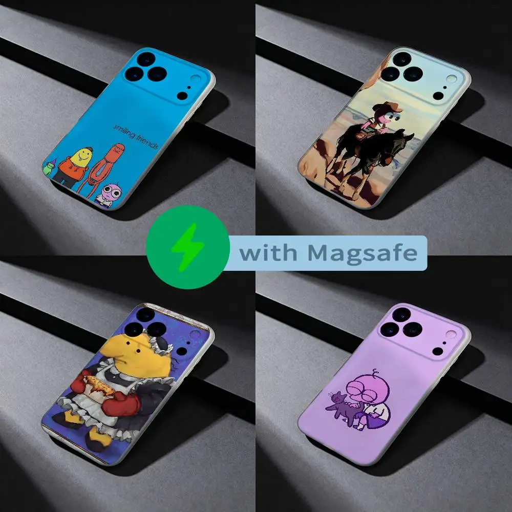 

S-Smiling Friends Phone Case For iPhone 17,16,15,14,13,12,X,XS,Pro,Max,Plus,E,Air,Mini with Magsafe Magnetic Liquid TPU