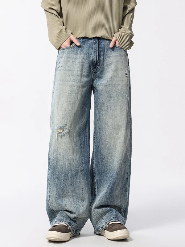 

Bla Armada 2025 летние тонкие широкие джинсы, повседневные хлопковые брюки прямого кроя для мальчиков-подростков, дышащие, удобные модные...