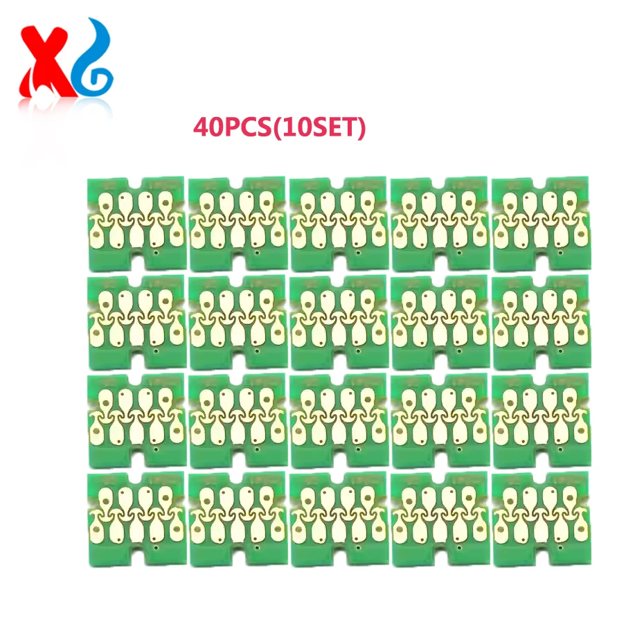 

40 шт. T741X T7411 T7412 T7413 T7414 чип картриджа с чернилами для Epson SureColor F6000 F6070 F6200 F7200 F9200 F9370 F9300 F6270 F7000