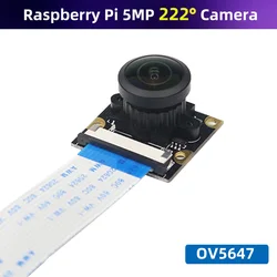 Raspberry Pi 222 Degree Fish Eye Camera Module Focal Adjustable Lens OV5647 Wide Angle Camera for Raspberry Pi 4 Model B 3B+ 3B