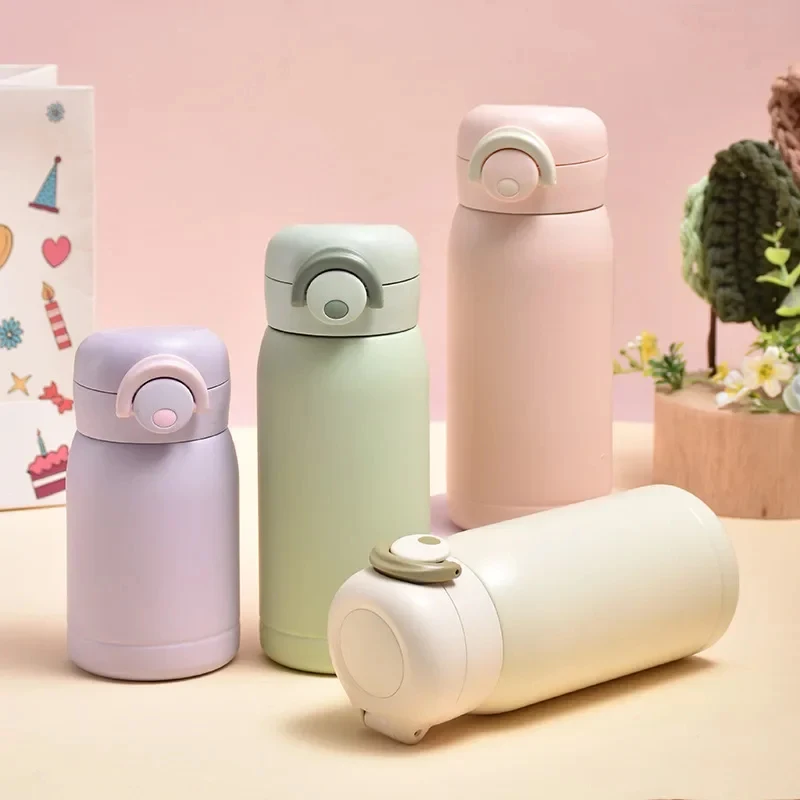 Mini Thermos Cup 220/350ml, Pocket Stainless Steel Thermal Coffee Mug, Vacuum Insulated Hot Water Bottle for Kids Gift view 2