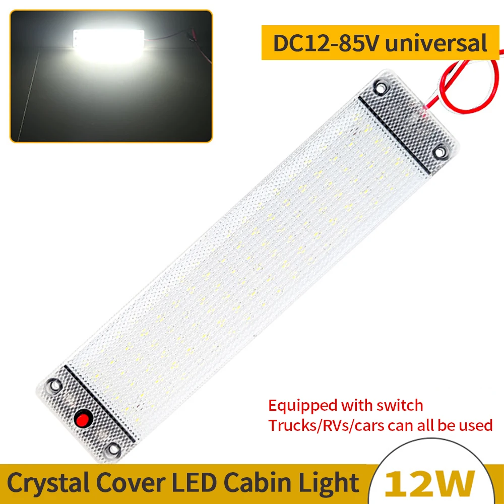 

108 Bead high Brightness Truck LED Carriage Lights Ultra-Thin RV Reading Light 12-85V With Switch Car Trunk Light