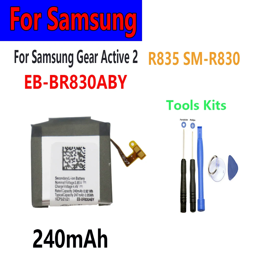 ISUNOO EB-BR830ABY battery For Samsung Galaxy Watch Active2 40mm SM-R830 SM-R835 240mAh With Tools