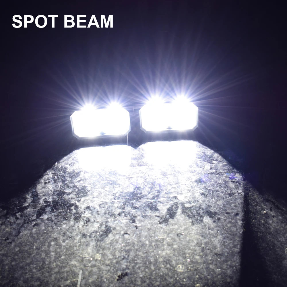 LED Pods LED Driving Lights 3.5 Inch 60W LED Spot Lights Off Road Backup Fog Spotlights Ditch Light 2 Pack for Motorcycle Truck