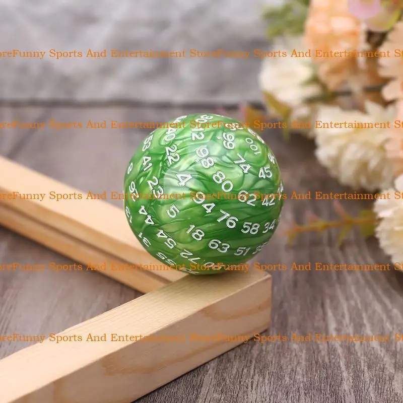 

C4de 1 Piece Полиадральный акриловый кости зеленый D99 Сферические кости RPG, 99 боков кости для ролевых настольных игр.