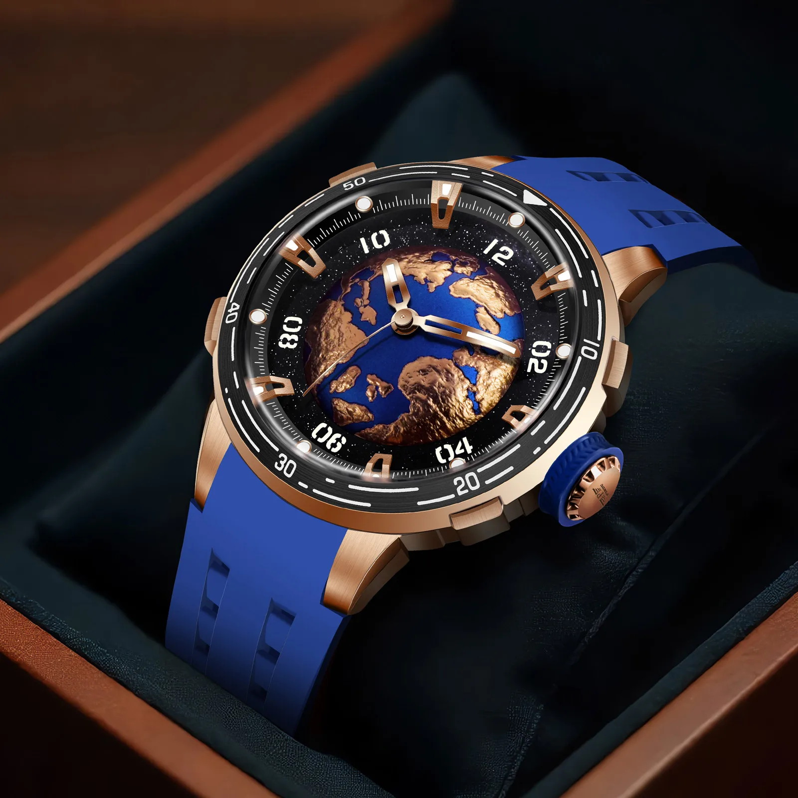 Astronomy Mars Automatic Watches for men,Miyota 8215 Movement,Solar System | Earth, Moon, Sun, Jupiter, Mars, Mercury ,Mechanica
