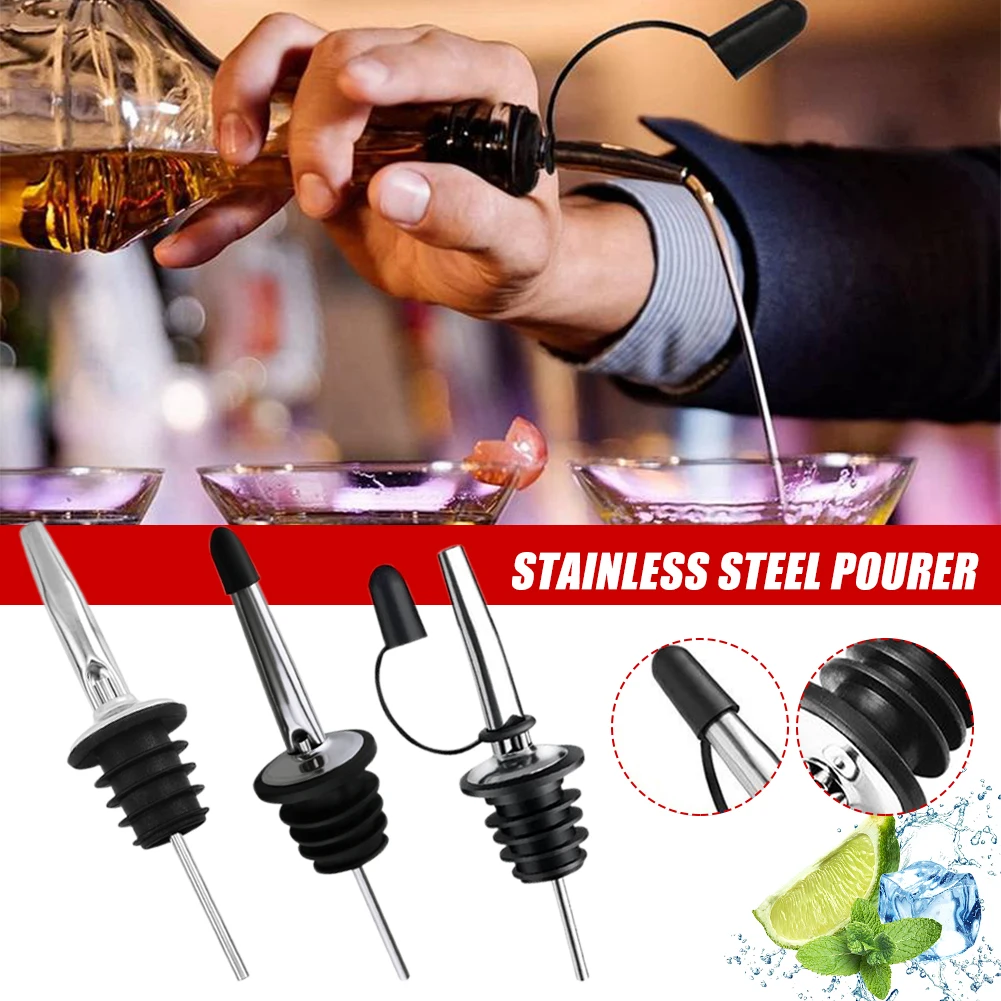 1PC Oil Bottle Stopper Cap Dispenser Sprayer Lock Wine Pourer Sauce Nozzle Liquor Leak-Proof Plug Bottle Stopper Kitchen Barware