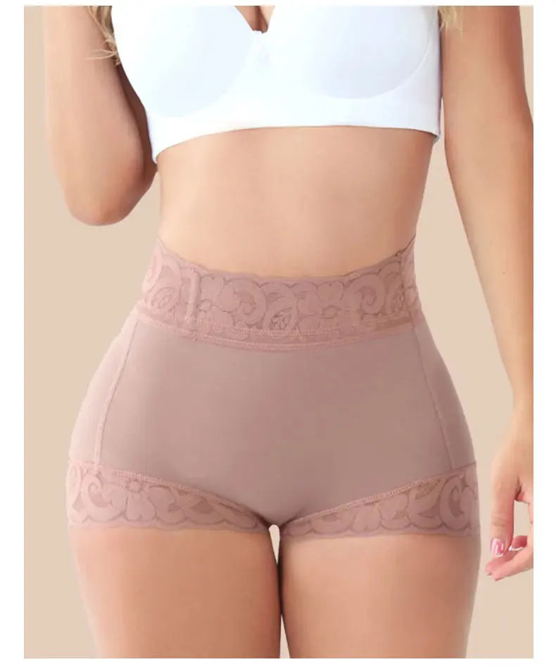 Butt shaper waist cinching and slimming pants with a tight fit, mid waist and flat angle shaping waist