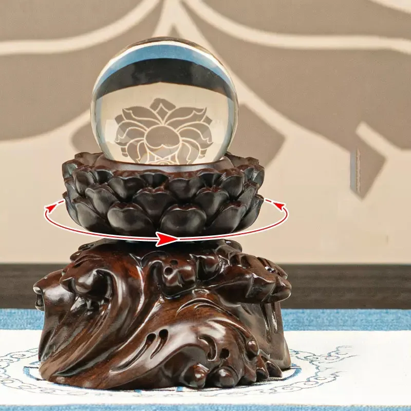 Solid Wood Round Root Carving Base, Cultural Toy Walnut Base, Mahogany Spherical Decoration, Gourd Base, Ball Bracket