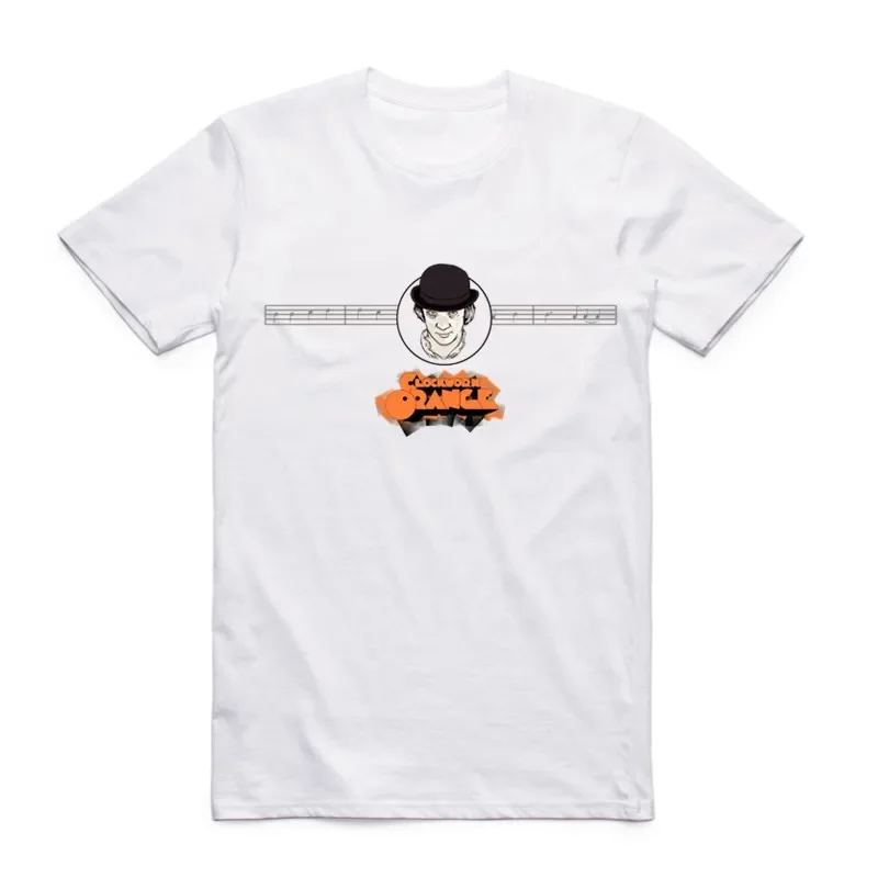 2024 الصيف أزياء الرجال طباعة ستانلي كوبريك عقارب الساعة البرتقالي تي شيرت س الرقبة قصيرة الأكمام أليكس مالكولم ماكدويل تي شيرت