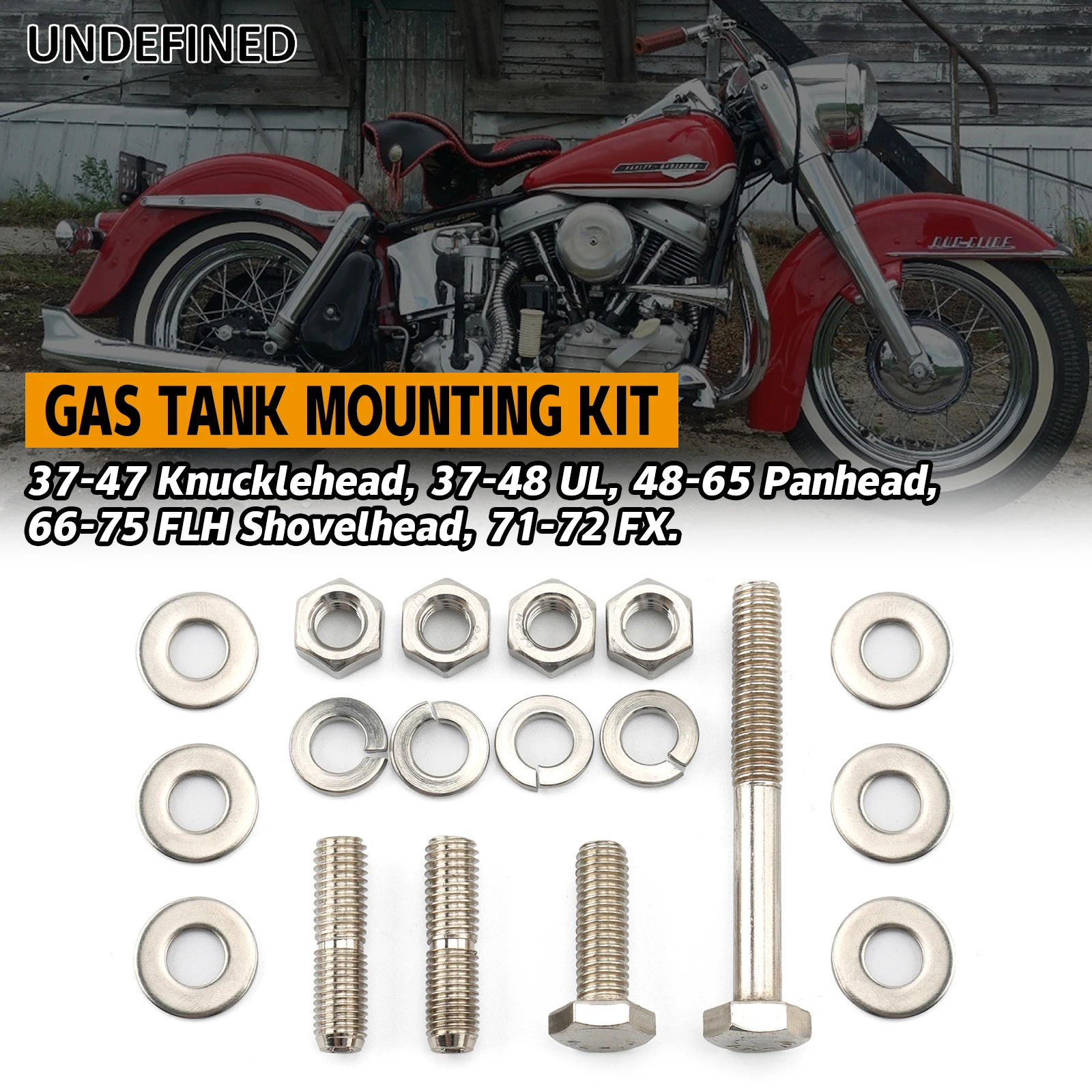 Gas Fuel Tank Mounting Kit 61605-36 for Harley EL FL FLH UL Knucklehead Panhead 1936-1975 FLH Shovelhead 1966-1975 FX 1971-1972