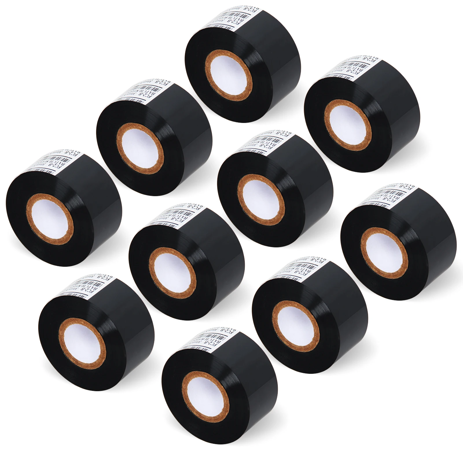 10 Rolls 30mm x 100m Black Thermal Transfer Ribbon Resin for Coder Printer Machine, Black Color Ribbon for Coding Machine