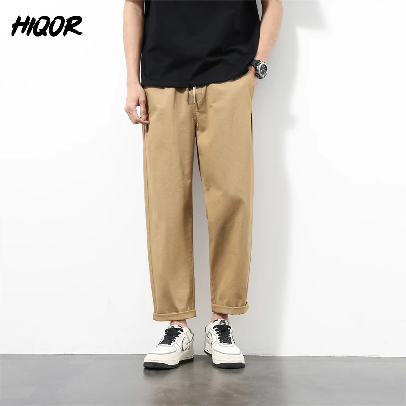 

HIQOR Man Straight Cargo Pants Spring Summer New In Casual Baggy Pants Y2k High Quality Cotton Trousers For Men Pantalones Cargo