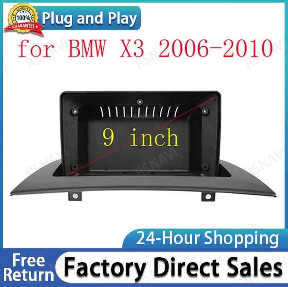 

Автомобильный радиоприемник Facia для BMW X3 2006-2010, стерео, GPS, DVD-проигрыватель, установка, объемная панель, лицевая пластина, комплект для крепления приборной панели, 9 дюймов, рамка