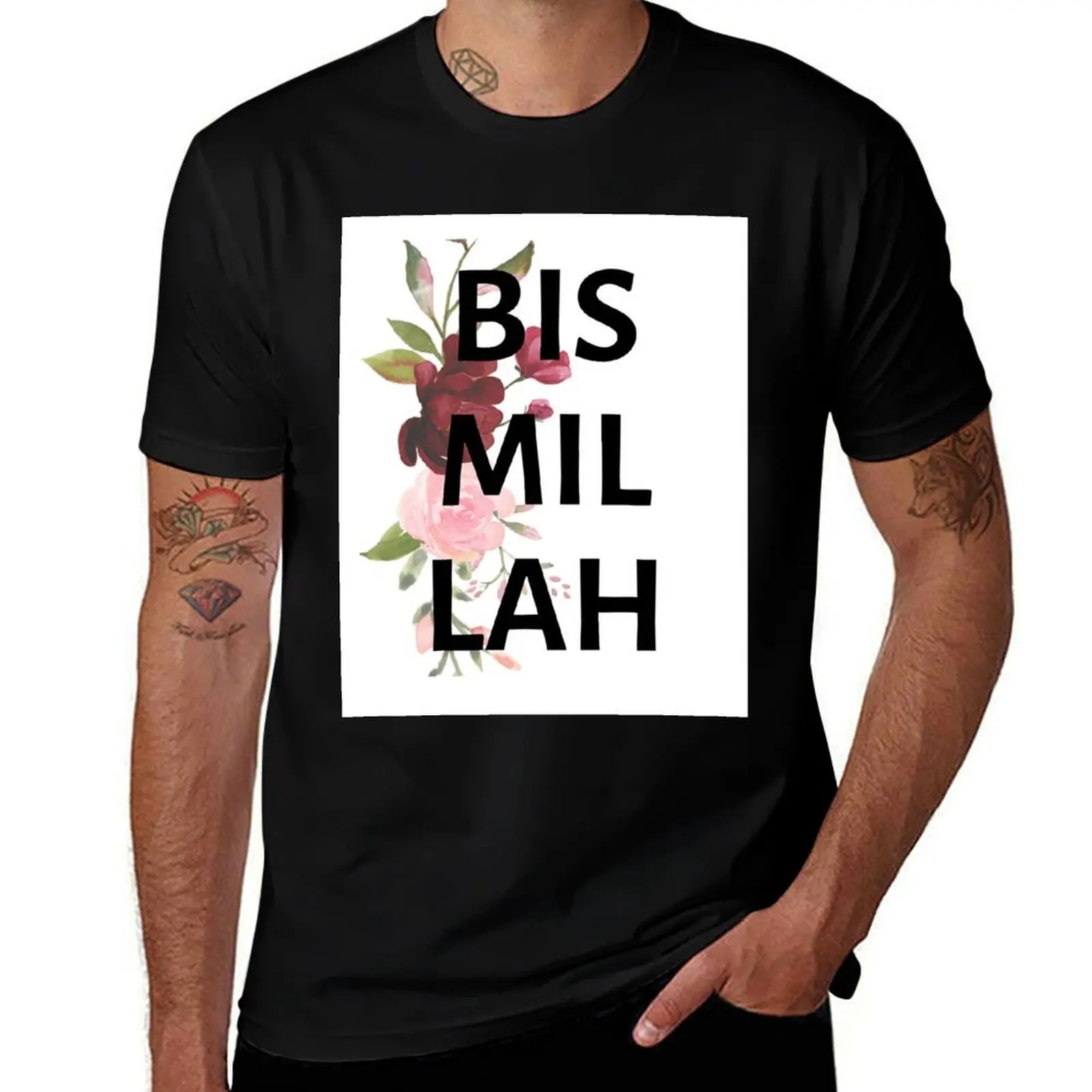 

anime for shirts cotton shirts funny Floral t cotton Bismillah oversize t shirts T-Shirt man t