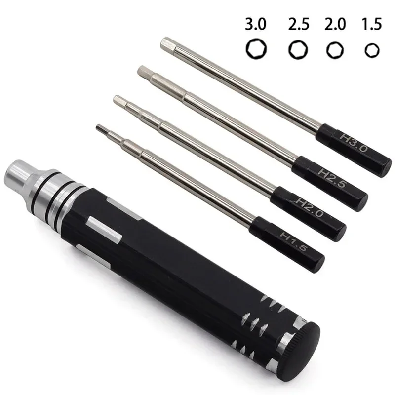 4 In 1  Hex Screwdriver Set 1.5mm 2.0mm 2.5mm 3.0mm Drivers Kit For RC Helicopter Car Airplane Drone Aircraft Hand Tools