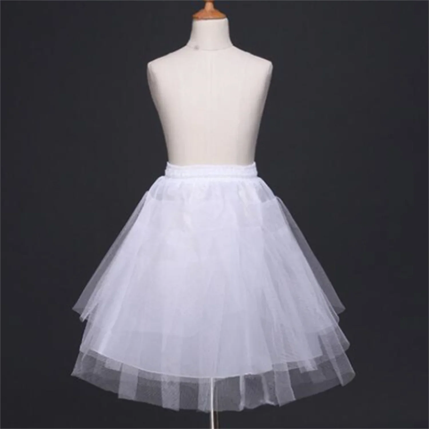 Petticoat Flower Girl Petticoat Short Children Skirt 35-75CM Length Baby Kids White Underskirt Crinoline