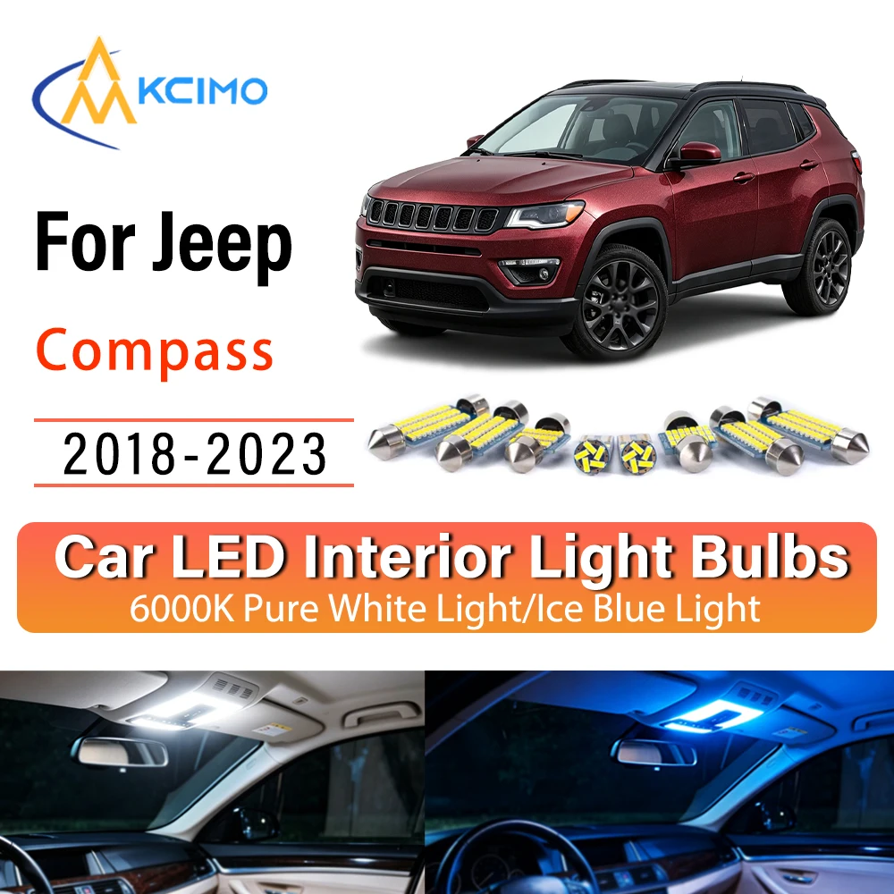 Premium Cozy LED Interior Lights For Jeep Compass 2018-2023 Super Bright, Quick Setup Blue Light, White Light Kit Sturdy