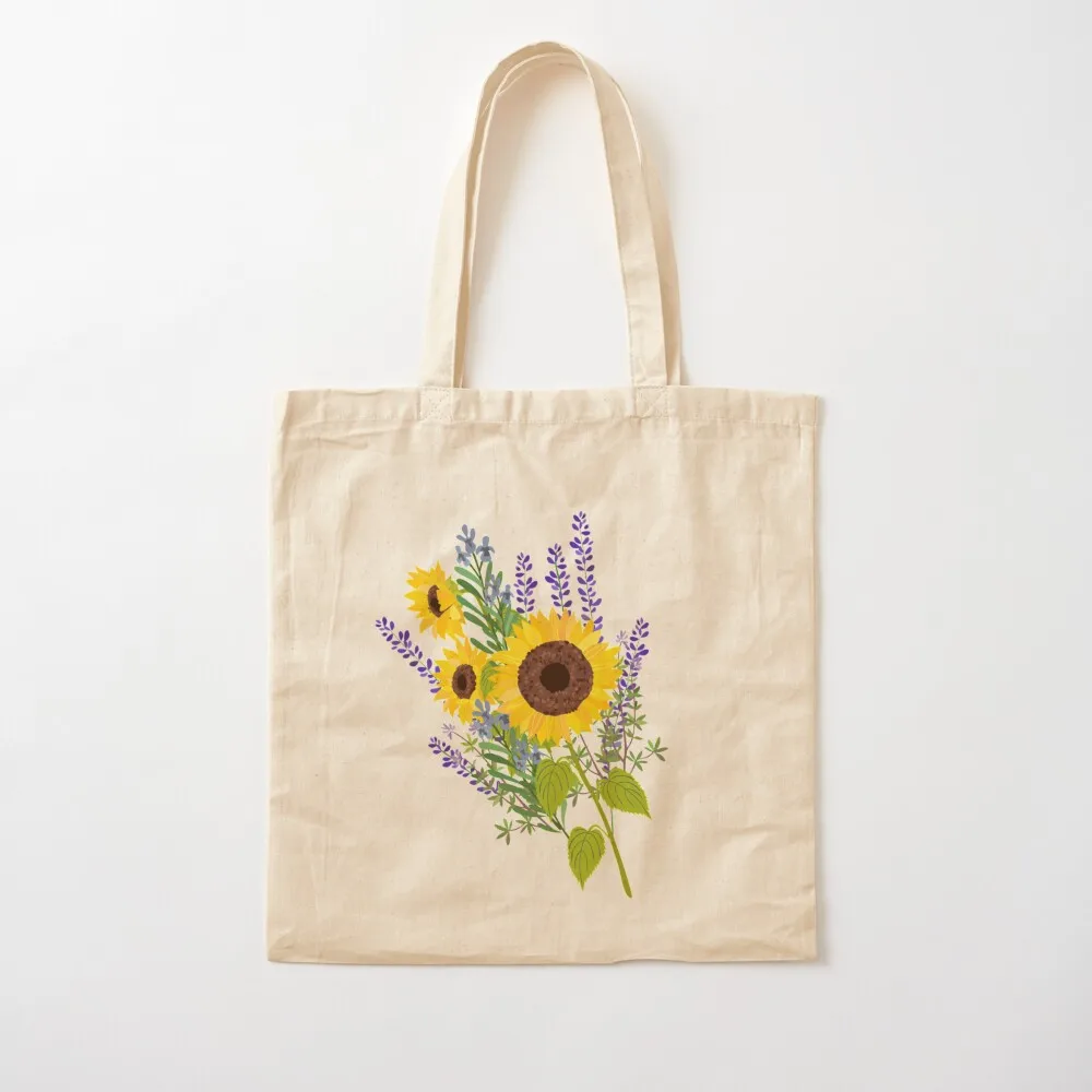 

Sunflowers and Lavender Bouquet Tote Bag Canvas stote bag shopping bag tote screen Handbags Canvas Tote