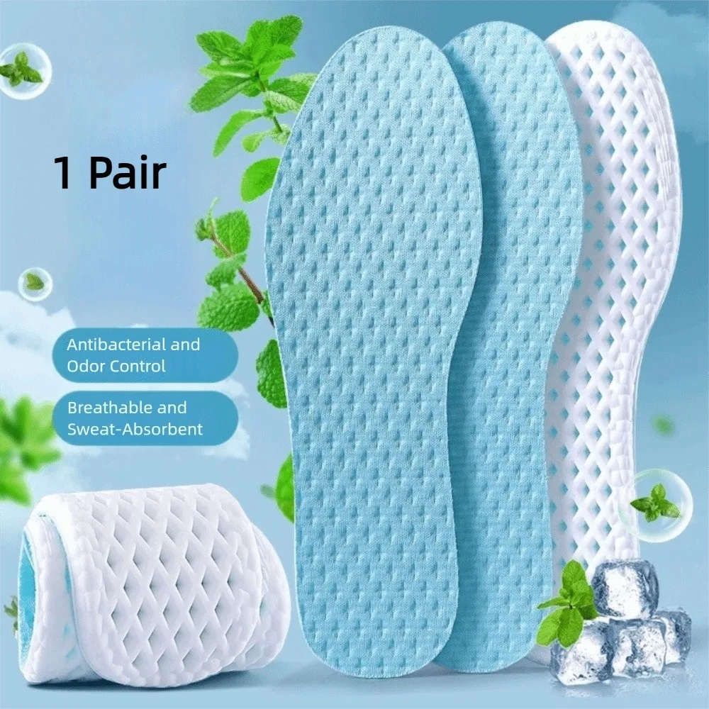 Shock Absorption Mesh Breathable Insoles Memory Foam Sweat Absorb Shock Absorption High-elasticity Cool Feeling Insoles