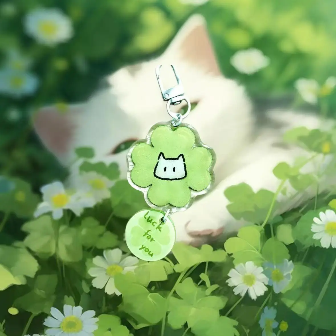 2-в-1-акриловый-брелок-lucky-clover-luck-for-you-милый-рюкзак-с-мультяшным-кулоном-изысканный-маленький-подарок