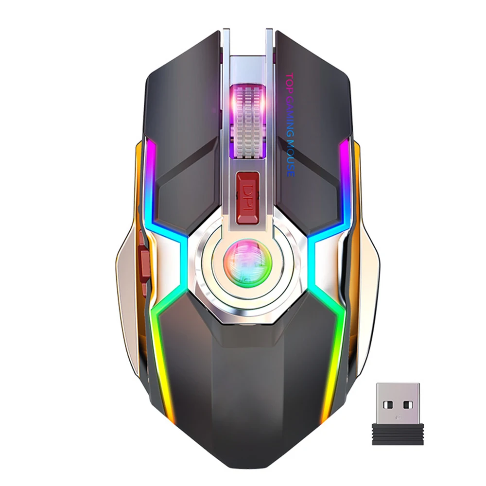 

A5 Wireless Mouse Rechargeable Game RGB Glow Silent Esports Player Computer Mouse